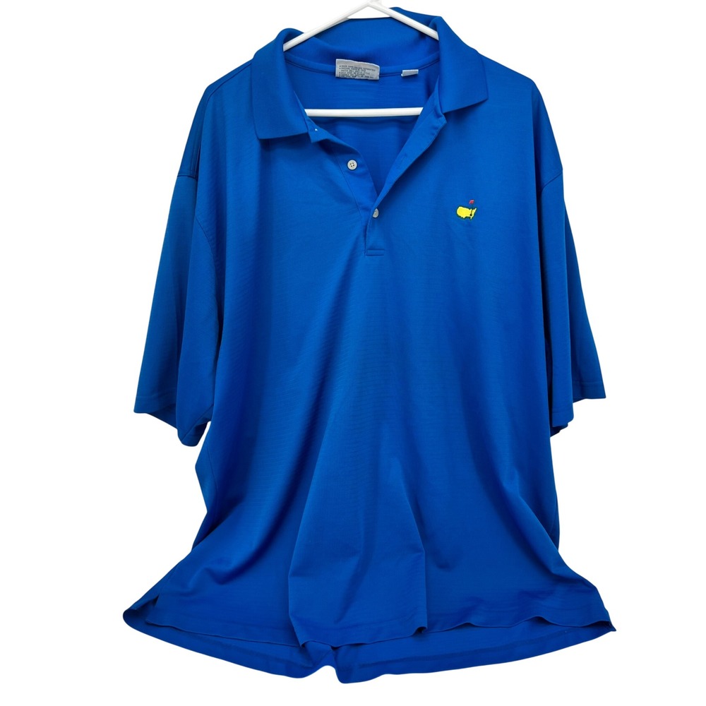 Masters Performance Mens XXL Royal Blue Short Sleeve Golf Polo Shirt Logo 4946